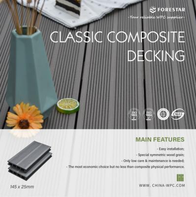 China Wpc Decking Wood Flooring Waterproof Anti-slip Wear Resistant Grain 3D Plastic Composite Wood Deck Outdoor Garden Flooring Embossed Covered Extrusion Decking for sale