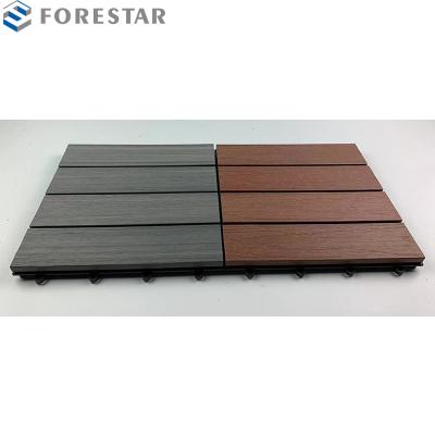 China Waterproof/eco-friendly/UV-resistant/anti-water/non-slip/easy install new interlocking coextruded plastic composite wood deck deck tile for sale