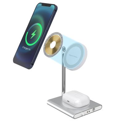 China Amazon Mobile Phone 3 in1 with Stand Magnetic Wireless Cell Phone Charger 15W Mobile Wireless Charger for sale