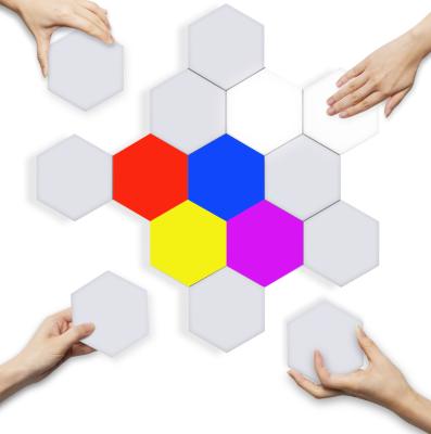 China Modern RGB Quantum Light Smart Led Hexagonal Modular Touch Switch Creative Decoration Controlled Led Night Light for sale