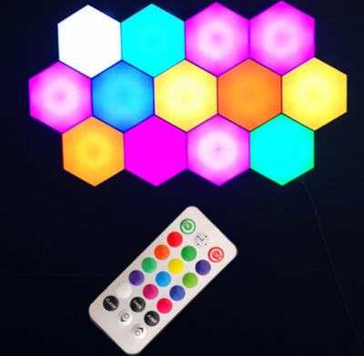 China 6PCS Quantum Honeycomb RGB Color Modern Version LED Modular Wall Lamp Hexagonal Touch Lighting Night Light for sale