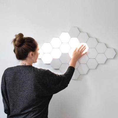 China Modern 6pcs LED Hexagon RGB Wall Light Night Lights Modular Touch Control Sensitive Honeycomb Light Creative Lamp for sale