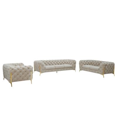 China Wholesale Customized Living Room Tufted Sofa Set Furniture Modern Luxury Chesterfield Sofa Couch Set for sale