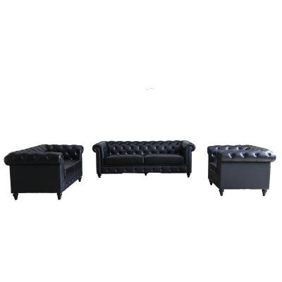 China OEM High Quality Tufted European Style Genuine Leather Tufted Luxury Sofa Leather Sofa for sale