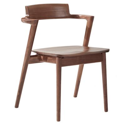 China High Quality Modern Single Wood Dining Chair Nordic Comfortable Walnut Wooden Cafe Dining Chairs for sale