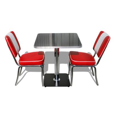 China Red Mid Century Retro Classic Diner Chairs And White And Back Set Of 1950s American Canals Table Style Diner Chairs for sale