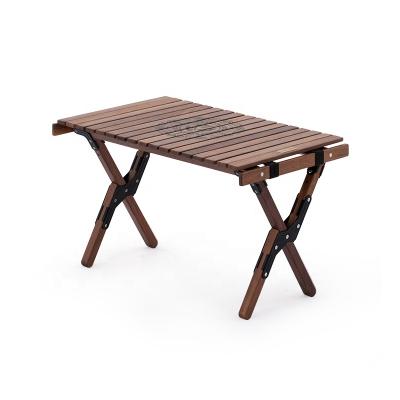 China Minimalist Naturehike Dunhuang Series Wooden Walnut Table Folding Egg Roll Glamping Table for sale