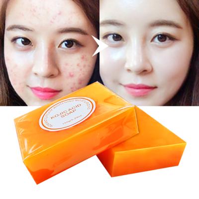 China Basic Cleansing Wholesale Private Label Brighten Bar Papaya Whitening Handmade Skin Whitener Soap Kojic Acid For Face for sale