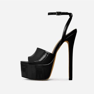 China Fashion Trend Women's Shoes Peep Toe Sandals Platform Buckle Stiletto High Heels For Women Night Club Shoes for sale