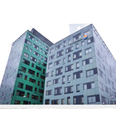 China Supermarket Luxury High-rise Seamless Glass Facades price lowe reflective modern glass wall system for sale