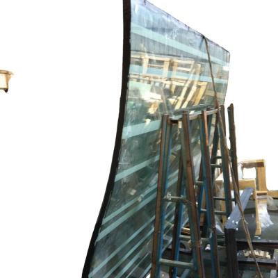 China Supermarket 6mm 8mm 10mm Clear Bending Bent Curved Tempered Toughened Safety Building Glass for sale