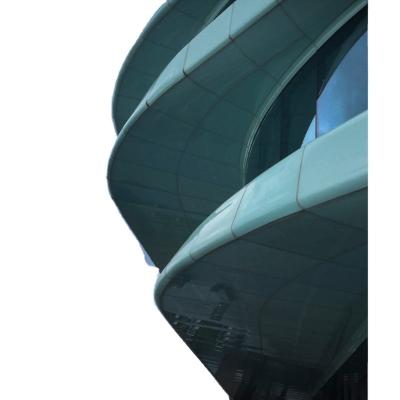 China Supermarket Perfect Curved Tempered Glass Commercial Building Glass Curtain Wall High Security for sale