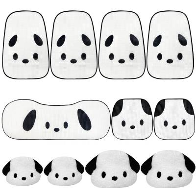 China Soft Cute Dog Cartoon Breathable Universal Car Seat Covers Set Cheapest Car Seat Cover Black and White Car Seat Covers for sale