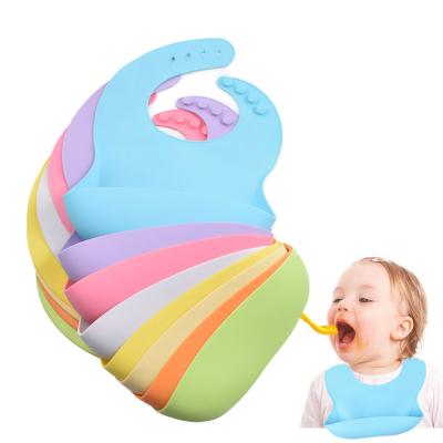 China C'dear Soft Waterproof And Washable Eco Friendly Anti-dirty Food Feeding Set Silicone Baby Bibs With Silicone Teether// for sale