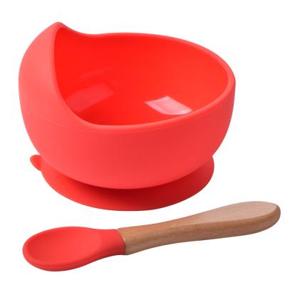 China BPA Free C'dear Custom Stay Set Food Grade Resistant Funny Silicone Kids Suction Slip Baby Feeding Bowl With Spoon for sale