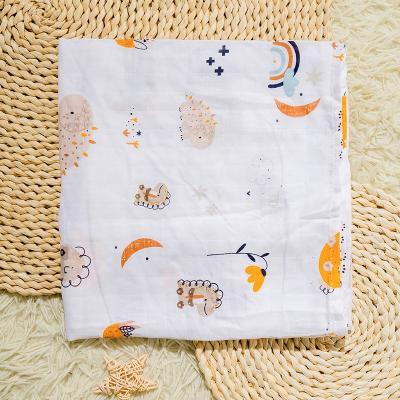 China Baby Wearable Bamboo Muslin Wrap Covering Custom Print Muslin Baby Blanket for sale