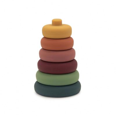 China 2021 NEW Educational Toy Food Grade Education Block Stacking Baby Teethers Silicone Toy for sale