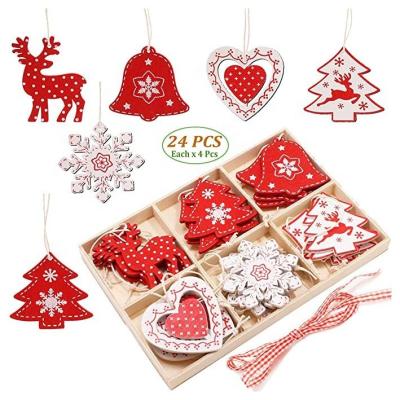 China Home Decoration Christmas Tree Ornaments Kit With Wooden Storage Case Christmas Box Decorations for sale