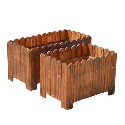 China New Design Modern Outdoor Rectangular Planter Pot Wooden Garden Box for sale