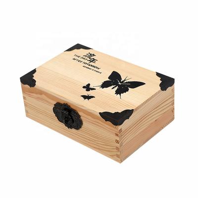 China Small Eco-Friendly Natural Pine Wood Chests Custom Made Nautical Wholesale for sale