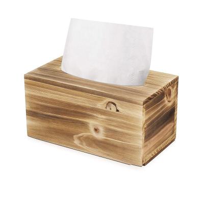 China Modern Rustic Bathroom Towel Rack With Slide Insert Bottom Wooden Tissue Box Lid for sale