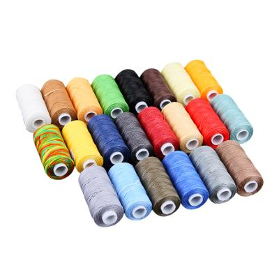 China Wholesale Handmade Waterproof Stain Leather 150D Polyester DIY Sewing Wax Flat Thread for sale