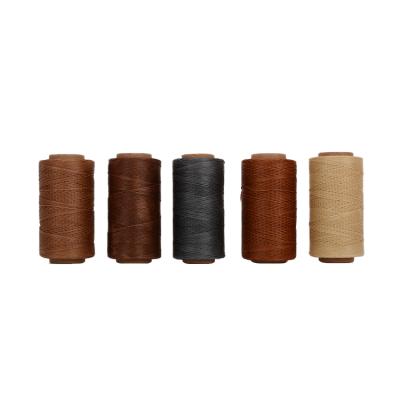 China Waterproof 0.8mm Flat Braid Polyester High Tensile Hand - Sewn Leather Waxed Thread for sale