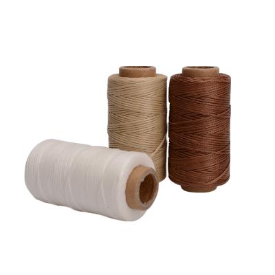 China Waterproof Hot Selling High Tenacity Braided Waxed Flat Sewing Yarn for sale