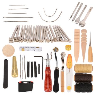 China DIY Leather Craft Alloy Steel Bag Edge Painting Leather Craft Tool Kit 59pcs Per Set Leather Sewing Tool Kit for sale