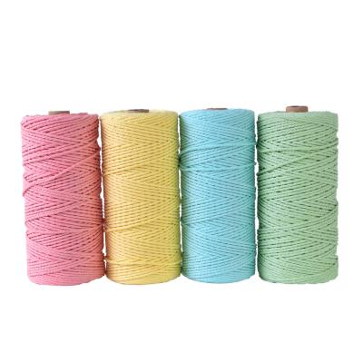 China 2mm Twisted Viable 100% Natural Cotton Yarn Cotton Rope Macrame For Fabric for sale