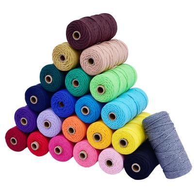 China 100M/Roll 3mm Viable Handmade Gift Packing Thick Binding Rope Twine Cotton Cotton Colorful Rope for sale