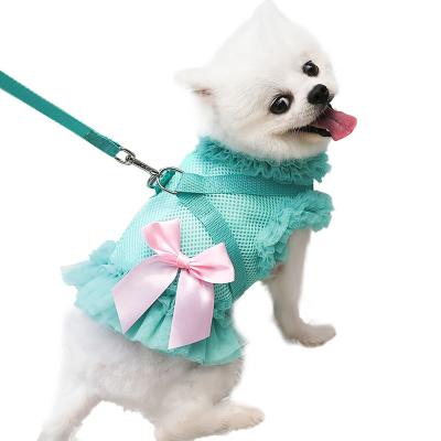 China Hund Kleid Birthday Stocked Dress For Dogs Falda Vestidos Para Perro Pink Female Fancy Summer Dog Harness Luxury Dresses for sale