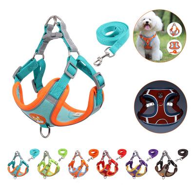 China Customized No Pull Dog Harness and Leash Set Puppy Cat Harness Vest Reflective Walking Advance Adjustable Leash for sale