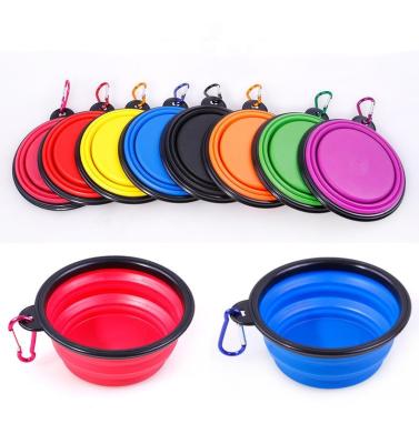 China Hot Portable Collapsible Collapsible Travel Silicone Pet Shop Sale Pet Shop Food Stored Collapsible Dog Bowl For Dog for sale