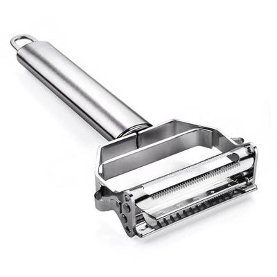 China Double Fruit Vegetable Peeler& Julienne Peeler Cutter Sharp Multifunction Stainless Steel Potato Viable Carrot Grater Kitchen Planing Tool for sale