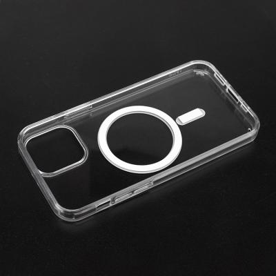 China Clear Transparent Shockproof Shockproof Tpu Magnet Phone Case For Iphone 12/13 pro Mini Max for sale