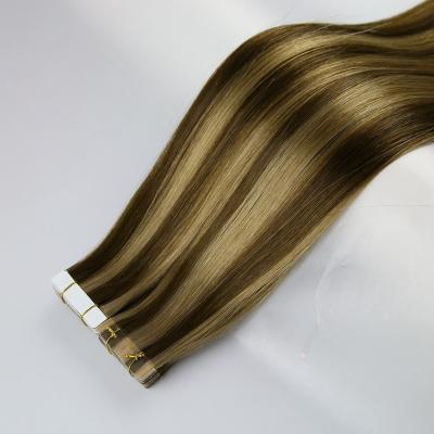 China Double Drawn Virgin Straight Wholesale Remy Tape In Human Hair Extensions for sale