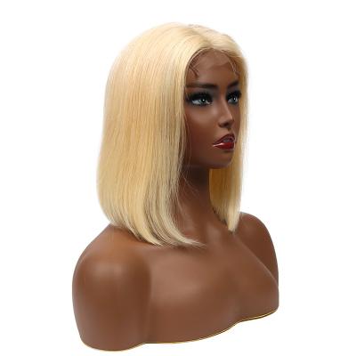 China Hot Sale Cheap Swiss Lace Wavy Brazilian Short Wig, Custom Black Brazilian Lace Front Wig, 100% Virgin Hair Silky Straight Human Wig for sale