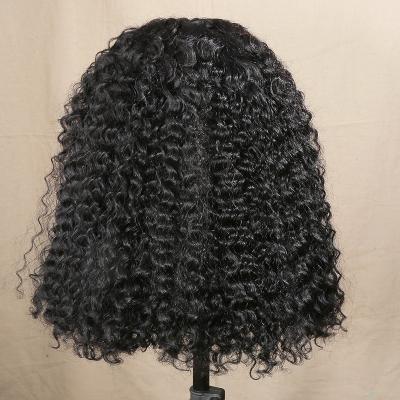 China 100% Natural Human Hair Wigs Short Kinky Curly Human Hair Human Hair Wigs Black Water Wave Wholesale for sale