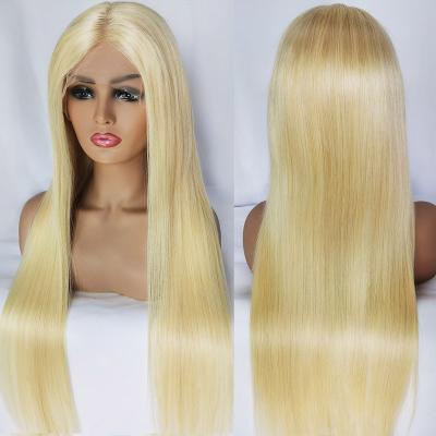 China Top Selling Blonde Bob Wig, Human Lace Front Wig, Middle Part Remy Silky Straight Human Hair Virgin Hair Silky Straight Wave Hair 613 Wig for sale