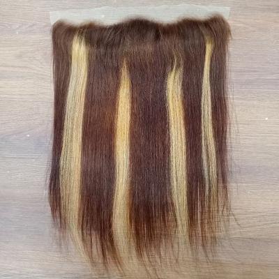 China Brazilian Silky Straight Wave Hair Piano Color P4/27 3 Bundles Straight Wave Ombre Blonde Hair Weave Ash Brown Hair With Highlight for sale