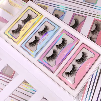 China Natural Custom Long Box Clean Logo Brand Wholesale Private Label Fluffy Seller 3D Mink Lashes 3d Mink Eyelashes for sale