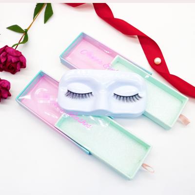 China 2021Private Sensitive Lash Tapered Silk Eyelashes Fake False Eyelashes Faux Mink Lashes 3D Label Beauty for sale