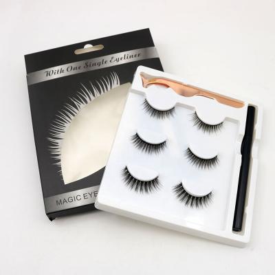 China Sensitive Faux Fiber False Eyelashes Synthetic False Lashes 3d Silk Eyelashes 3d Lashes Box Seller for sale