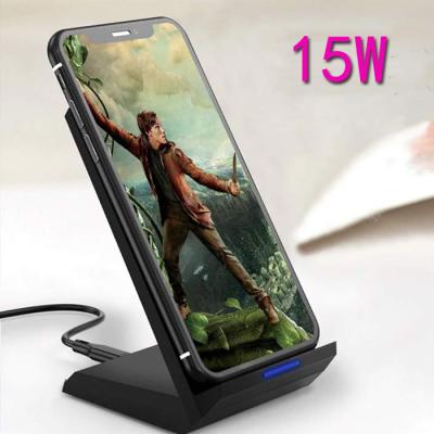 China 2021 SHANPIN New Arrival Qi Phone 15W Portable Desktop Fast Wireless Charger Stand With kc Certificated for sale