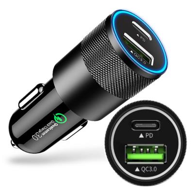 China Left Type Car Mobile Phone SHANPIN 18W 36W 2 USB Travel Palladium Fast Charging Charger Charger for sale