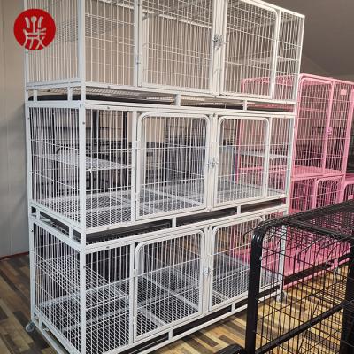 China Wholesale Breathable Popular Portable Professional Metal Dog Kennel Dog Cage With Wheels for sale