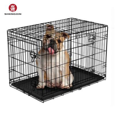 China 2021 New Design Breathable Custom Double Doors 48 Inch Large Metal Pet Crates Dog Cages for sale