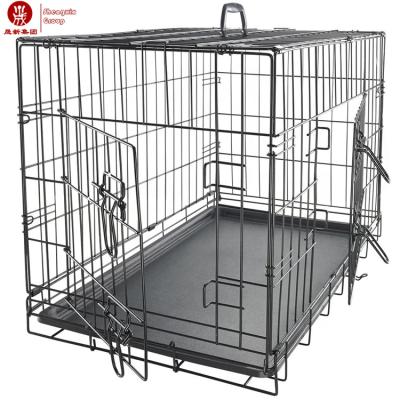 China Wholesale Custom Double Doors Breathable 48 Inch Large Metal Pet Crates Dog Cages for sale