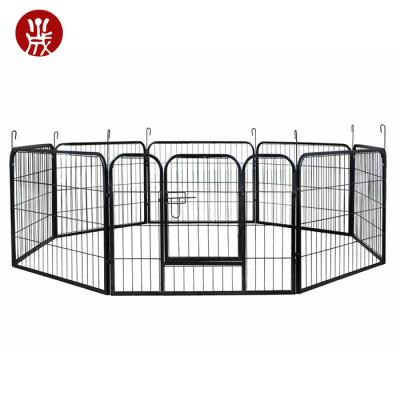 China Breathable Wholesale Black Dog Crate Durable Large Metal Outdoor Folding Dog Cage for sale